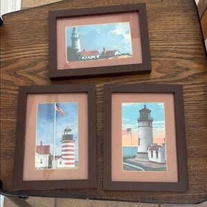 Set of 3 Framed Lighthouse Prints